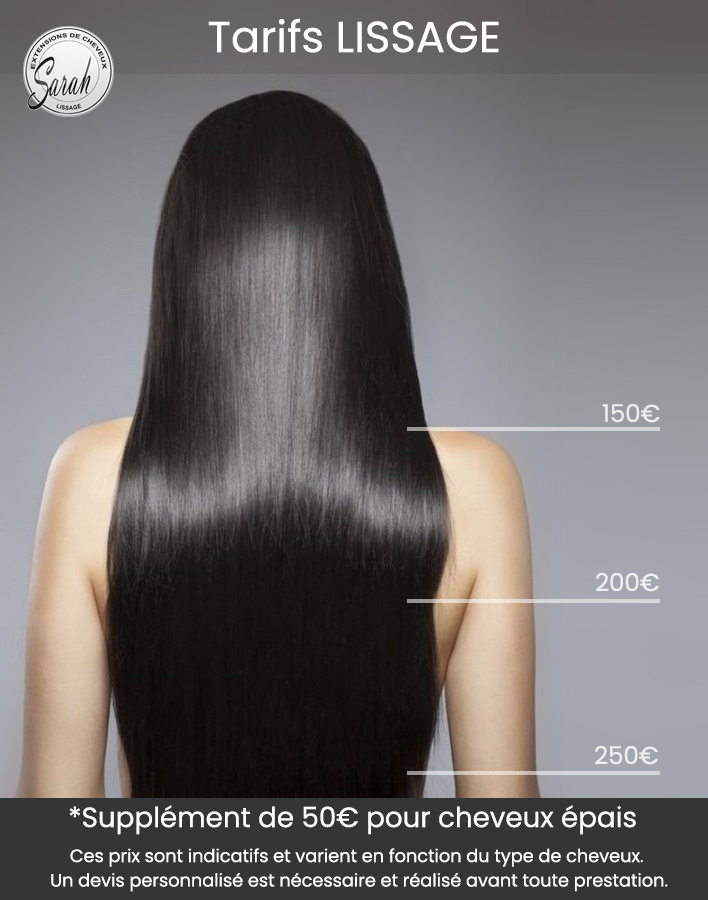 Tarif Lissage Nice Sarah coiffure 